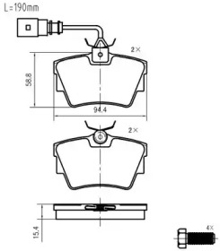 Комплект тормозных колодок, дисковый тормоз VEMA K414901