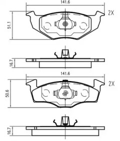 Комплект тормозных колодок, дисковый тормоз VEMA K419101