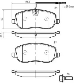 Комплект тормозных колодок VEMA K425100