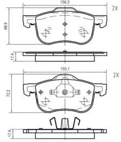 Комплект тормозных колодок, дисковый тормоз VEMA K427500