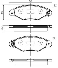 Комплект тормозных колодок VEMA K600304