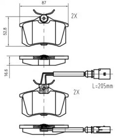 Комплект тормозных колодок VEMA K601100