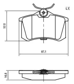 Комплект тормозных колодок, дисковый тормоз VEMA K601101