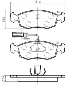 Комплект тормозных колодок VEMA K605906