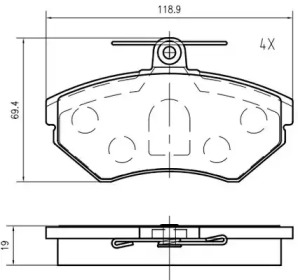 Комплект тормозных колодок VEMA K606301