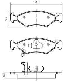 Комплект тормозных колодок VEMA K616206