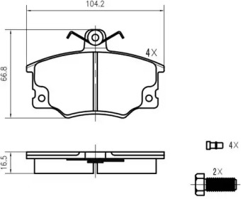 Комплект тормозных колодок VEMA K620200