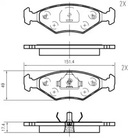 Комплект тормозных колодок VEMA K621901