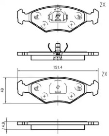 Комплект тормозных колодок VEMA K621902