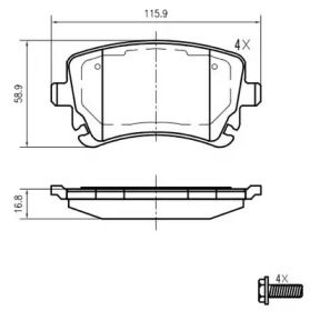 Комплект тормозных колодок VEMA K622002