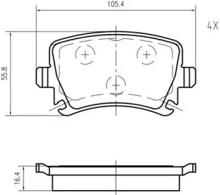 Комплект тормозных колодок, дисковый тормоз VEMA K622100