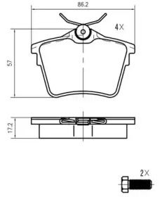 Комплект тормозных колодок VEMA K625900