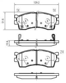 Комплект тормозных колодок VEMA K627000