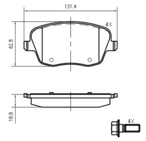 Комплект тормозных колодок VEMA K628201