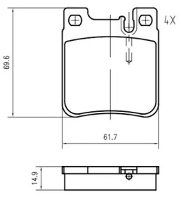 Комплект тормозных колодок VEMA K628700