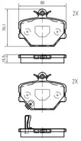 Комплект тормозных колодок, дисковый тормоз VEMA K629900