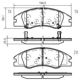 Комплект тормозных колодок VEMA K631000