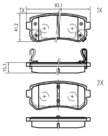 Комплект тормозных колодок, дисковый тормоз VEMA K635100