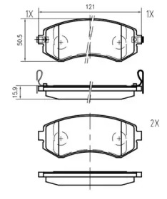 Комплект тормозных колодок VEMA K636700