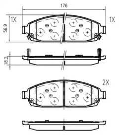 Комплект тормозных колодок VEMA K643700