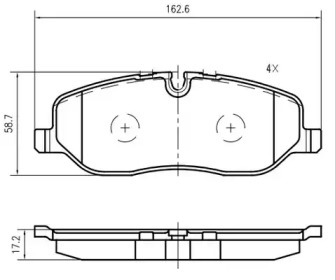 Комплект тормозных колодок VEMA K643800