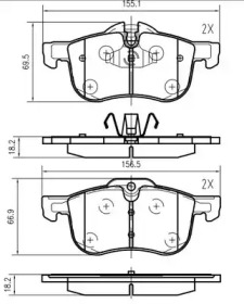 Комплект тормозных колодок VEMA K644300