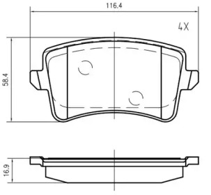 Комплект тормозных колодок VEMA K644600