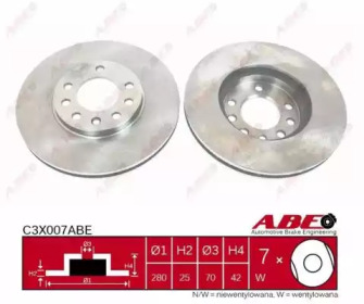 Тормозной диск ABE C3X007ABE