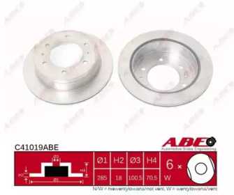 Тормозной диск ABE C41019ABE