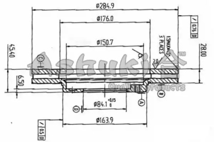 Тормозной диск ASHUKI 0990-1212