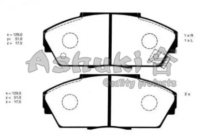 Комплект тормозных колодок ASHUKI 1080-2204