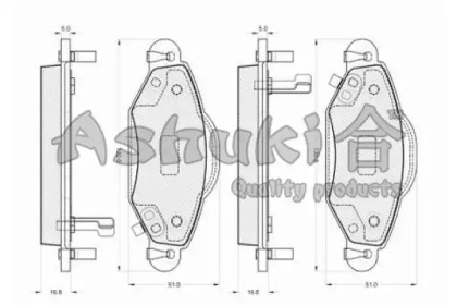 Комплект тормозных колодок ASHUKI 1080-3112