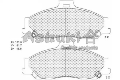 Комплект тормозных колодок ASHUKI 1080-3503