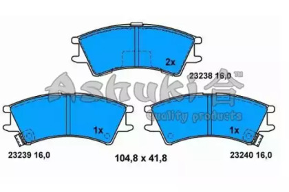 Комплект тормозных колодок ASHUKI 1080-4250