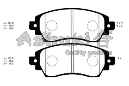 Комплект тормозных колодок ASHUKI 1080-9802