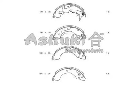 Комлект тормозных накладок ASHUKI C011-01