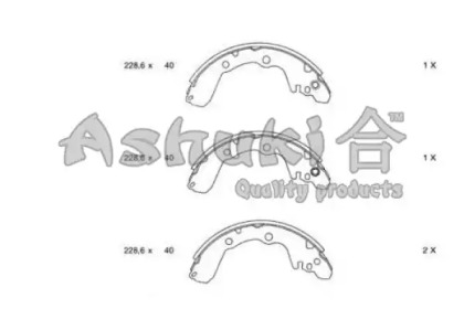 Комлект тормозных накладок ASHUKI C016-12