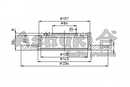 Тормозной диск ASHUKI C650-23