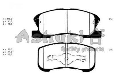 Комплект тормозных колодок ASHUKI D091-40