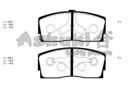 Комплект тормозных колодок ASHUKI D092-03