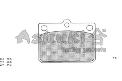 Комплект тормозных колодок ASHUKI D093-01