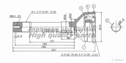 Шарнирный комплект ASHUKI DA-410I