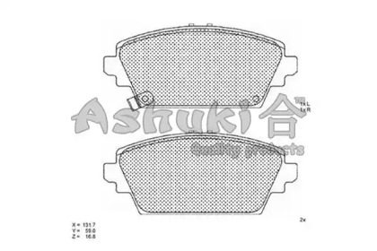 Комплект тормозных колодок ASHUKI H026-09