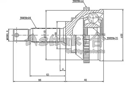 Шарнирный комплект ASHUKI HY-7005I