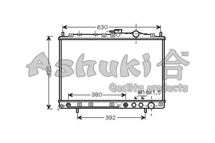 Радиатор, охлаждение двигателя ASHUKI I250-18