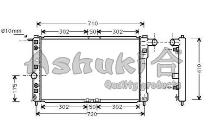 Радиатор, охлаждение двигателя ASHUKI J204-01
