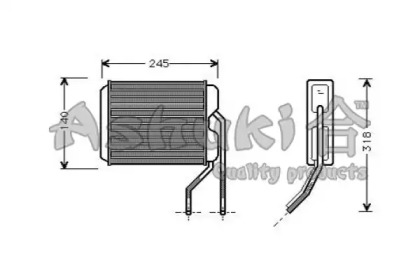 Теплообменник, отопление салона ASHUKI J214-03