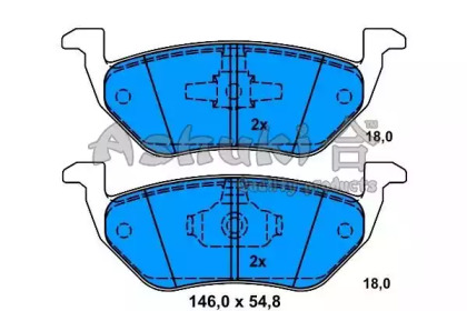 Комплект тормозных колодок ASHUKI M075-40