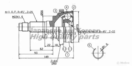 Шарнирный комплект ASHUKI MA-1H0I