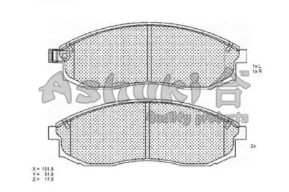 Комплект тормозных колодок ASHUKI N009-64